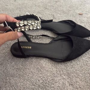 Express Black Embellished Women's Shoes